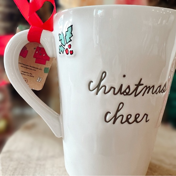 NEW Rae Dunn Snoopy & Woodstock Peanuts Christmas Cheer Tree Mug - Picture 8 of 11